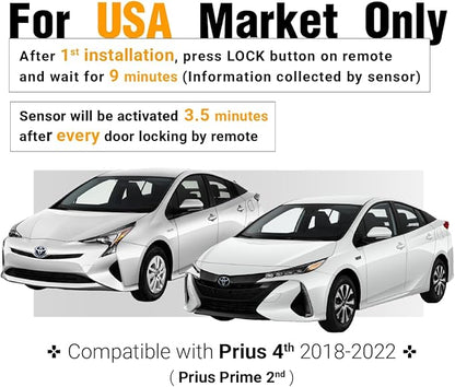 Fits for Prius (Prime) 2022 2021 2020 2019 2018, with Valet Mode, Plug & Play Smart Sensor System, Anti-Theft for Wheels, Catalytic Converter, Window Smash Protection & Power Window Controller
