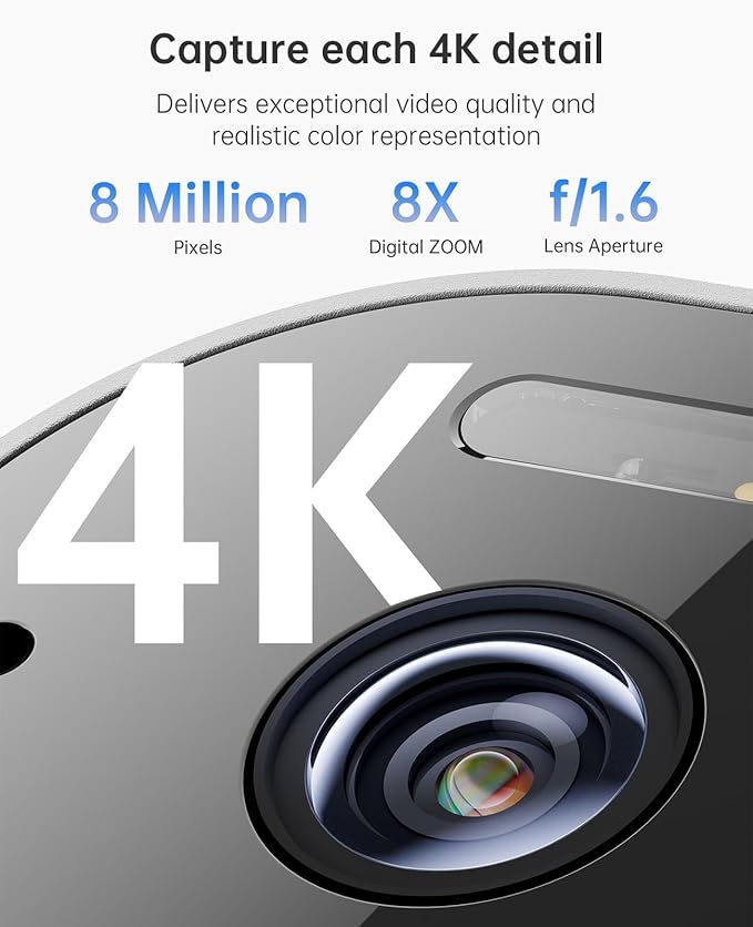 Solar Security Camera Wireless Outdoor, 4K Battery-Powered 11600mAh Home Camera with Solar Panel, Color Night Vision, AI Human/Vehicle Detection, 2.4G WiFi, No Monthly Fee