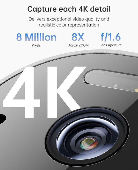 Solar Security Camera Wireless Outdoor, 4K Battery-Powered 11600mAh Home Camera with Solar Panel, Color Night Vision, AI Human/Vehicle Detection, 2.4G WiFi, No Monthly Fee
