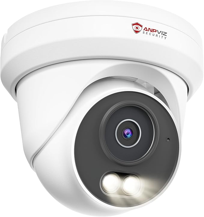 Anpviz 5MP PoE Camera, Full Metal Turret Security IP Camera Outdoor Wired, Smart Dual Light Color Night Vision, AI Human Motion Detection, Built-in Mic, NDAA, Requires NVR, NOT Work Independently