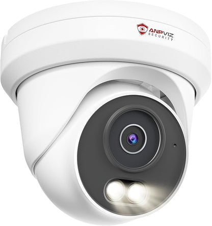 Anpviz 5MP PoE Camera, Full Metal Turret Security IP Camera Outdoor Wired, Smart Dual Light Color Night Vision, AI Human Motion Detection, Built-in Mic, NDAA, Requires NVR, NOT Work Independently