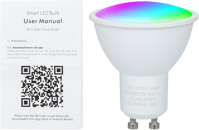 Garosa Smart Light Bulbs, 5W Bluetooth LED Bulbs, Color Changing,Smart Home for Decorating Living Home (Wi-Fi Type)