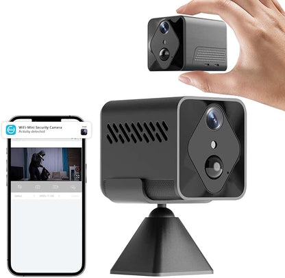 Mini WiFi Wireless Camera, 2K Indoor Hidden Camera for Home Security, Portable Battery Operated Small Camera, Auto Night Vision and APP Remote Viewing, Real-time Alerts
