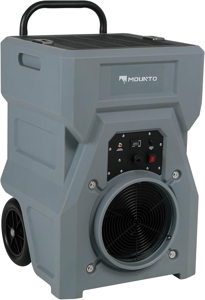 MOUNTO 1000cfm Portable Industrial Air Purifier Negative Air Scrubber - Powerful 1HP Motor, True HEPA Filter, 2-Speed, Handle and wheels 3-Year Warranty