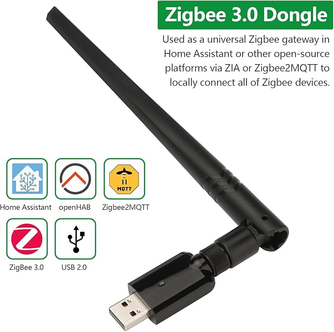 Wengart USB Zigbee 3.0 Dongle Gateway U0335, Universal Zigbee Coordinator for Home Assistant, openHAB, Zigbee2MQTT, Support HA Certified Devices, Self-Upgradable Firmware, Compact Design