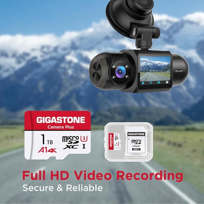 GIGASTONE 1TB Micro SD Card 4-Pack, Camera Plus, Action Camera, A1 Run App for Smartphone, 150MB/s, 4K Video Recording, Micro SDXC UHS-I A1 U3 Class 10