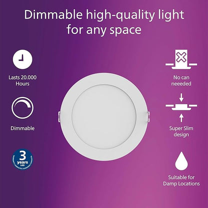 Philips LED 60W Slim 6-inch Canless Downlight 24-Pack Selectable White Mult-CCT 1000 Lumen (12.5W = 60W) Dimmable No Housing Required