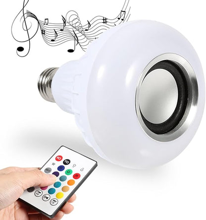 FTVOGUE LED RGB Bulb Light Smart Bluetooth Music Audio Speaker Changing Color Lamp E27 12W with Remote for Living Room Bathroom
