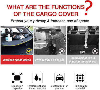 Powerty Retractable Cargo Cover for 2017-2022 Kia Sportage, Canvas Texture Trunk Cover Privacy Screen Rear Security Shade for Sportage Accessories