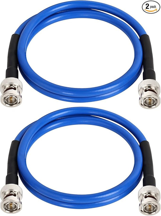 XRDS -RF 12G SDI Cable 3FT 2PCS, SDI Video Cables 3G/6G/12G 75ohm BNC Male Cable Supports HD-SDI/3G/6G-SDI/4K/8K for Video Security Camera Converter