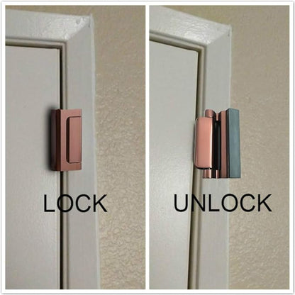 2 Pack Door Reinforcement Locks with 8 Screws, Home Security Childproof Night Lock Withstands 800 Lbs Brown