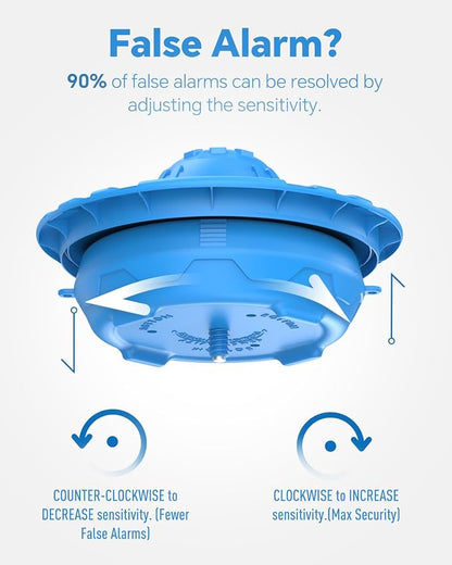 Pool Alarm for Inground & Above Ground Pools – Floating Pool Safety Alarm with 110dB Siren, Adjustable Sensitivity, Weatherproof– Covers up to 20' x 40' – Protects Kids & Pets (Blue)
