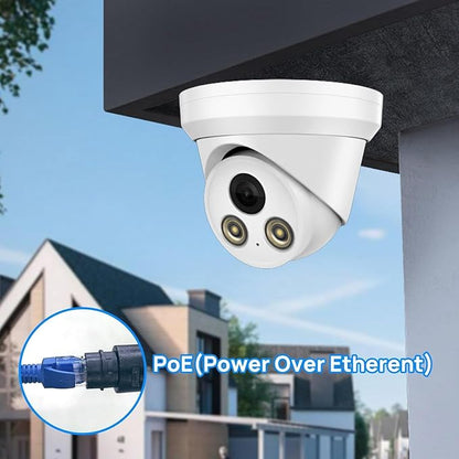PANOEAGLE 5MP Full Color PoE IP Camera, Compatible with Hik-Vision 5MP POE Security Turret Camera with F1.0 Large Aperture,Human/Vehicle Detection,2.8mm Lens,Built-in Mic,98ft Color Night Vision,IP67