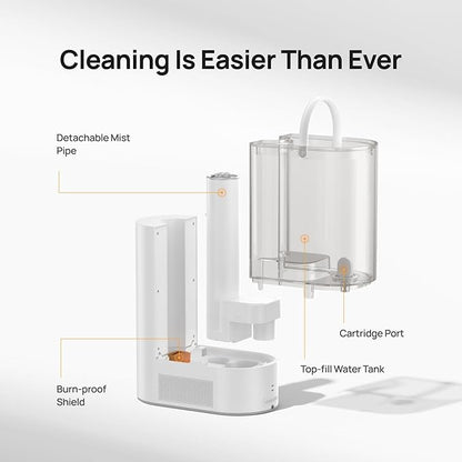 DREO 6L Humidifier Large Room, Warm & Cool Mist Humidifiers for Bedroom, 60H Runtime, 12H Timer, Top Fill, Humidity Indicator Light, Baby, Plants, Easy Clean, HM713