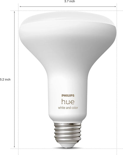 Philips Hue (1) Black Tap Dial Light Switch with (2) Smart 85W BR30 LED Bulb, White and Color Ambiance Color-Changing Light, 1200LM, E26 - Requires Bridge - Control with Hue App or Voice Assistant