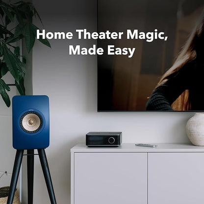 WiiM Amp Ultra with Voice Remote 2 | 100W Streaming Amplifier with Premium ESS ES9039Q2M DAC & Dual TI TPA3255 Amps | Built-in RoomFit EQ & Touchscreen | HDMI ARC, Optical, RCA Inputs | Space Gray