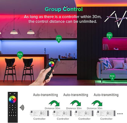 5in1 WB5 2.4GHz WiFi PWM LED Controller Compatible Alexa Google Home
