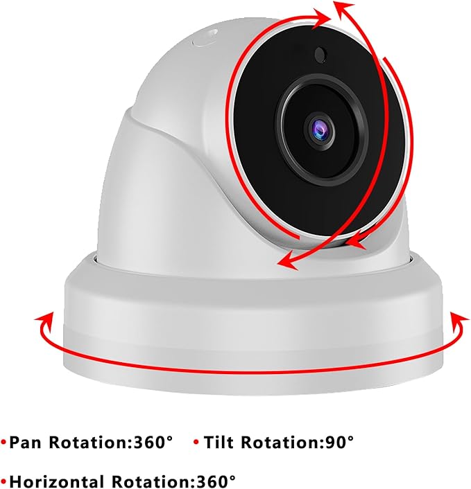 5MP Security Camera 4-in-1 TVI/CVI/AHD/CVBS 960H Analog CCTV Camera Security Dome Outdoor, 2.8mm Lens, 105° Wide Angle, 98ft Night Vision, IP66 Waterproof, Aluminum Metal Housing (White)