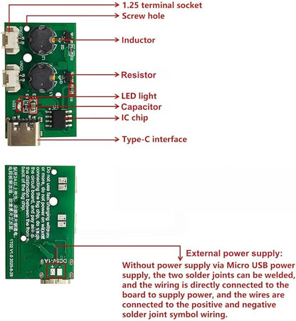 2Pcs DC5V Humidifieration Atomization Disc Type-C Interface 1 To 2 Double Nozzle Spray No Switch Humidifier Module DIY Atomization Control Drive Circuit Board
