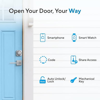 ULTRALOQ U-Bolt WiFi Smart Lock with Door Sensor, Smart Keypad Deadbolt Lock for Front Door, Built-in Wi-Fi, Remote Control, App Passcode Unlock, Auto Unlock, Auto Locking, Share Access, ANSI Grade 1