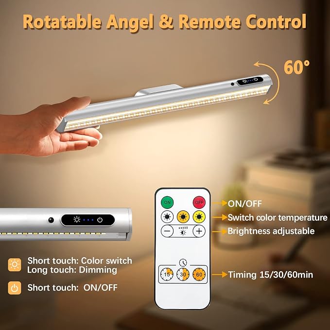 Rechargeable Magnetic LED Light Bar, 4000mAh Wireless Closet Light
