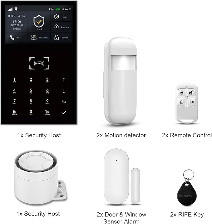 PGST 2026 Home Alarm System,120dB Alarm System with WiFi+GSM/4G & Real-Time APP Alert,Easy to Install Door/Window Motion Alarms Sensors,for Apartment,Kids Safety,Office NO Monthly Fees