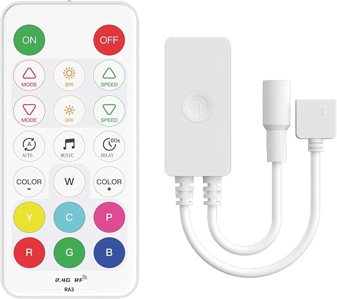 PAUTIX RGBW LED Controller Kit SP644E,2.4G RF Wireless Remote Control,RGBW LED Controller/Dimmer,for RGBW LED Strip Light,with Music Mode,Group Control(Without Battery)