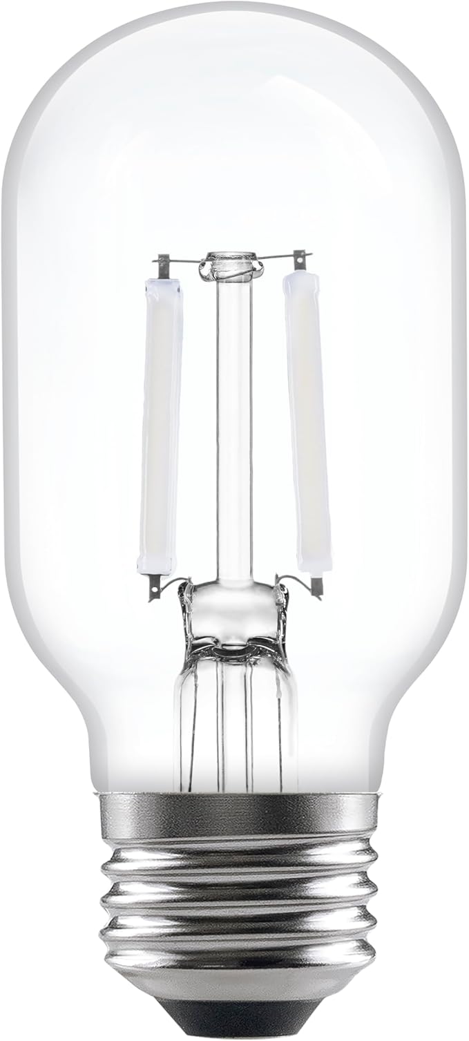 Sylvania T14 Clear LED White Filament Bulb, 3.5W, Dimmable, 300 LMS, Medium Base, 2700K, Soft White - 1 Pack (42266)