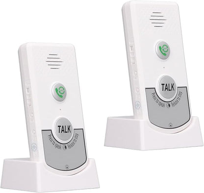 Wireless Intercom Doorbells, Adjustable Voice Intercom Home Smart 2 Way Talk Doorbell, Electronic Doorbell for Hospitals, Hotels, Factories, Teahouses (White)