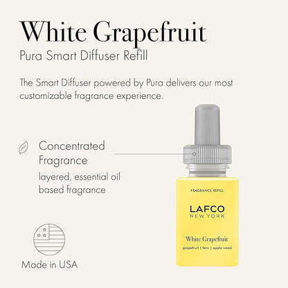 LAFCO New York Pura Smart Device Refill, White Grapefruit - Pack of 2 - Each Vial Delivers Up to 2 Weeks of Fragrance Life - Made in the USA