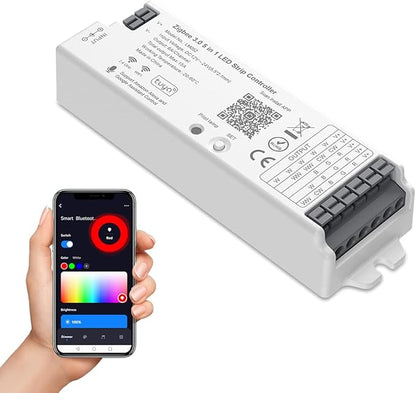 SEZO LM052 ZigBee 3.0 LED Strip Controller Monochrome CCT RGB RGBW RGBCCT 5in1 Lights Controller Compatible with LM054 Bridge Tuya Gateway/Alexa/Google Assistant (Require ZigBee Gateway)