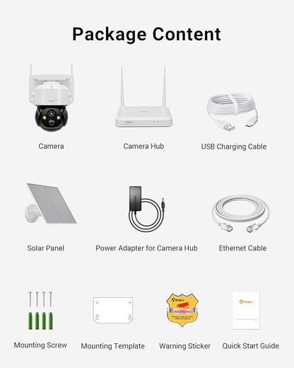 Anlapus Solar Security Camera Wireless Outdoor, 2.5K Pan/Tilt Cam Kit with Solar Panel, Wireless Home Security Camera System with PIR/AI Detection, Color Night Vision, No Monthly Fee, 32GB Memory Card