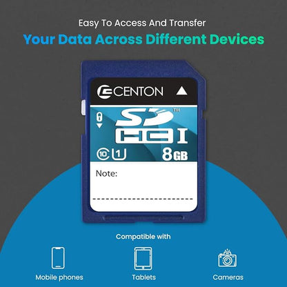 Centon Electronics MP Essential SDHC Card, Ultimate Memory Card for Phones, Tablets, Cameras, and More, UHS1, 8GB, 5 Bulk Pack