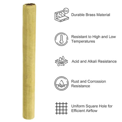 PATIKIL Brass Woven Wire Mesh Screen Roll 39x12, 2 Roll 150 Mesh Filter Metal Coarse Dense Gauze Mesh for Window Security Vent Cover Filtration Animals Fence, Yellow