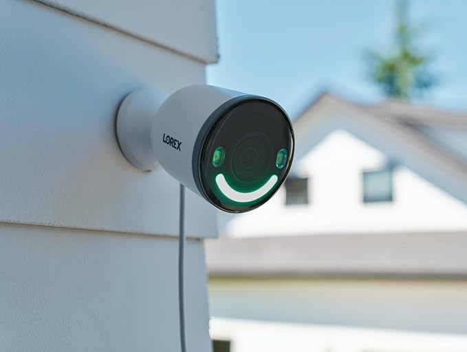 Lorex 4K 8MP Wi-Fi 6 Spotlight Security Camera | Indoor/Outdoor | Color Night Vision | Smart Motion Detection | 32GB Local Storage | 2-Way Talk | IP65 Rated | No Monthly Fees | White