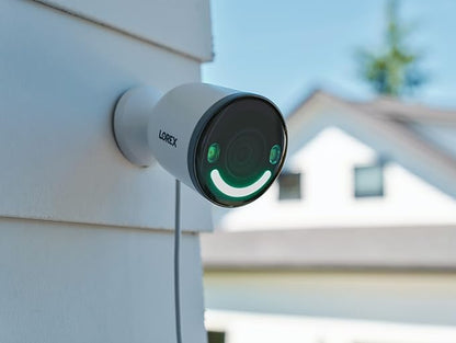 Lorex 4K 8MP Wi-Fi 6 Spotlight Security Camera | Indoor/Outdoor | Color Night Vision | Smart Motion Detection | 32GB Local Storage | 2-Way Talk | IP65 Rated | No Monthly Fees | White