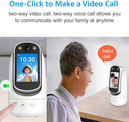 Video Call Security Camera Indoor, Nanny Camera Baby Camera Pet Camera,2-Way Video Call,2-Way Audio, 360°Pan/Tilt WiFi Camera for Home Security, Motion Tracking, 1080P 2.8 inch HD Screen,Night Vision