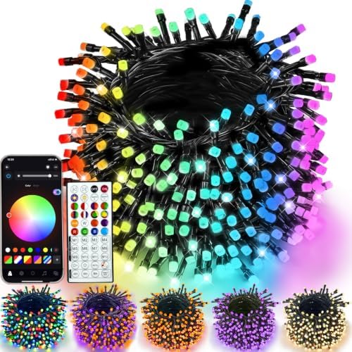 Smart Color Changing Halloween Lights 99FT 300 LED Orange Purple App Remote