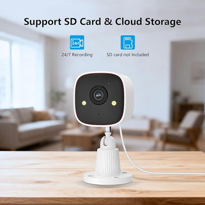 1080P Indoor Security Camera, 2.4GHz WiFi Home Camera for Baby, Pet & Elderly Monitoring, Night Vision, 2-Way Audio, Human Motion Detection, 24/7 Recording