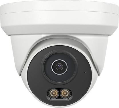 UNILOOK 4MP PoE Camera, Turret Security PoE IP Camera Outdoor Indoor Wired, Smart Dual Light Color Night Vision, Human Motion Detection, Audio/Microphone, IP66, 2.8mm, Metal Housing, NDAA