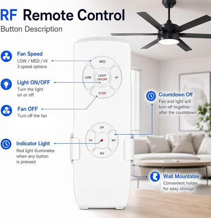 QIACHIP Upgraded WiFi Universal Ceiling Fan Light Remote Control Kit with Mute, Timing Function, Wireless APP Controllor Compatible for Alexa 2 Pack