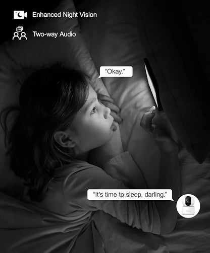 GALAYOU Indoor Security Camera 2K, Pet Camera, 360 Degree 2.4G WiFi Home Security Camera for Baby/Elder/Nanny with Night Vision, Siren, 24/7 SD Card Storage, Works with Alexa and Google Assistant G2
