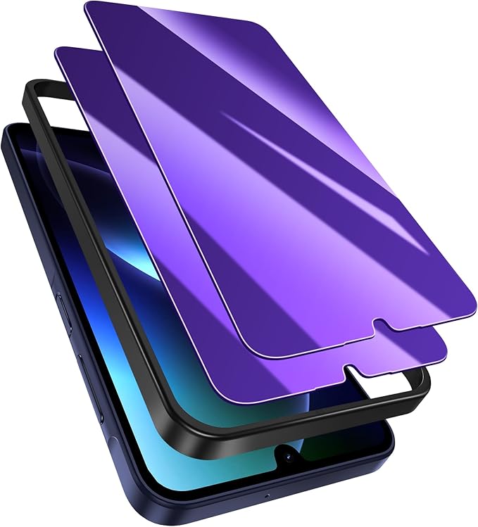 2 Pack for Samsung Galaxy A16 / A17 5G Privacy Screen Protector Tempered Glass, Purple Gradient, Anti-Spy Anti-Blue Light Anti-Scratch No Bubble Case Friendly Easy Installation