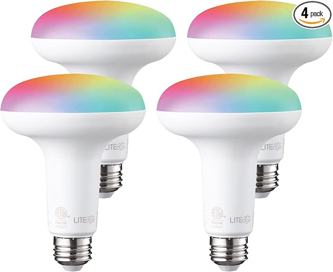 TORCHSTAR BR30 Smart Flood Light Bulbs, RGBCW Color Changing LED Recessed WiFi Bulb, 800lm 9W(60W Eqv.), Dimmable, Compatible with Alexa & Google Assistant, ETL Listed, E26, No Hub Required, Pack of 4