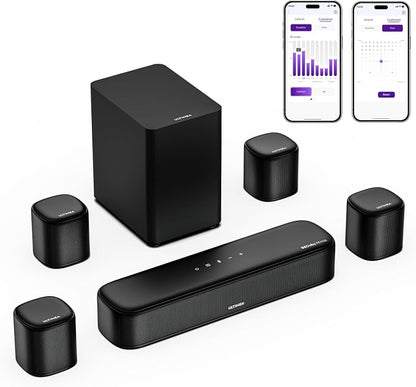 ULTIMEA 7.1ch Sound Bar with Dolby Atmos, 4 Surround Speakers, Aura A60