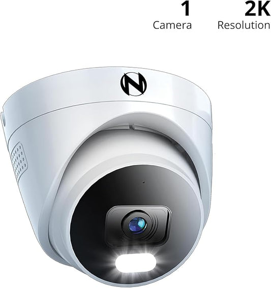 Night Owl Wired IP 4MP Deterrence Dome Camera with 2-Way Audio - White
