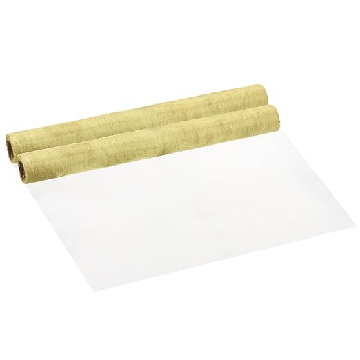 PATIKIL Brass Woven Wire Mesh Screen Roll 39x12, 2 Roll 60 Mesh Filter Metal Coarse Dense Gauze Mesh for Window Security Vent Cover Filtration Animals Fence, Yellow