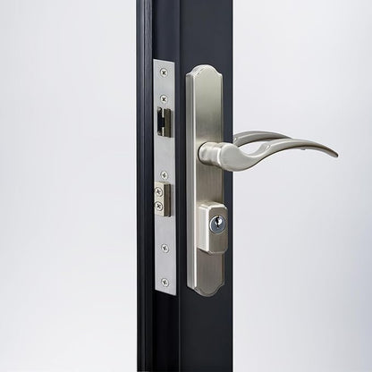 House Guard Storm Door Handle Replacement with Lock, Fits Storm & Screen Doors, Compatible with 1.1-1.97 Inch Thick Doors, 0.87 Inch & 1.02 Inch Backset Options (Brushed Nickel)