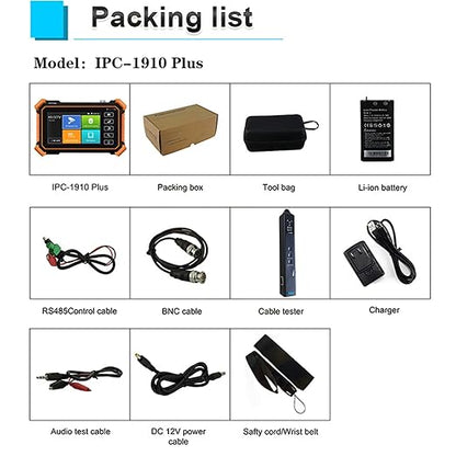 IP Camera Tester IPC-1910 Plus 4 inch Touch Screen IPC Tester 8K IP Camera Test 4K 8MP Coax AHD CVI TVI Display Video MonitorSupport H.265 POE PTZ WiFi RS485 Replace Camera Tester