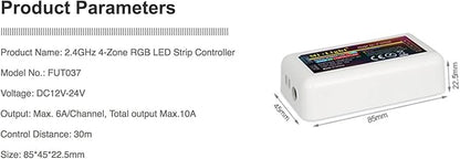 LED Strip Lights Controller 2.4G 4-Zone RGB RF Mi Light for RGB Strip Lights (FUT037)